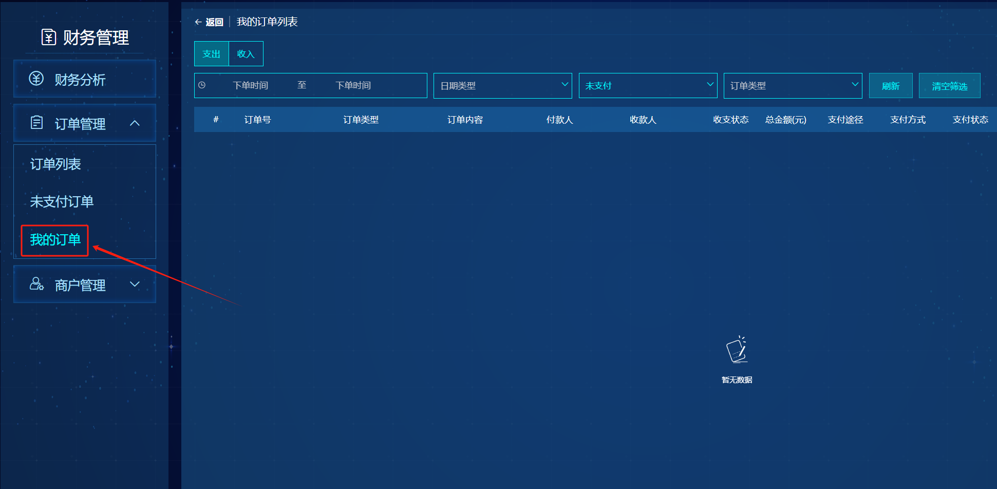 我的订单 Example banner